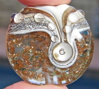 Echo Series Bead With Encased Goldstone