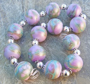 Enchanted Sea Pearls - lampwork bead set