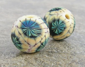 Sea Urchins bead pair