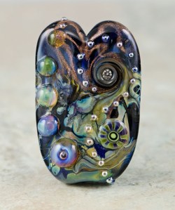 Mystic Heart - lampwork bead focal