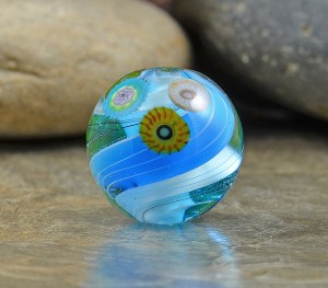 Arctic Sea - large round focal bead