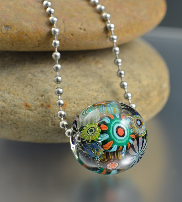 COZUMEL REEF - encased murrini bead necklace