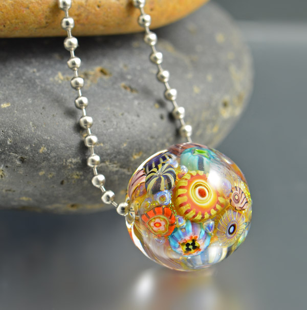 HONOLULU REEF - encased murrini bead necklace