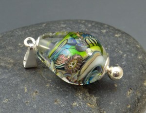 ROSARITO BEACH - lampwork focal bead pendant