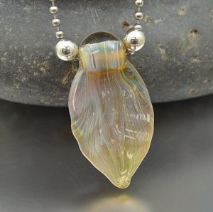 Autumn Leaf - sculpted focal bead