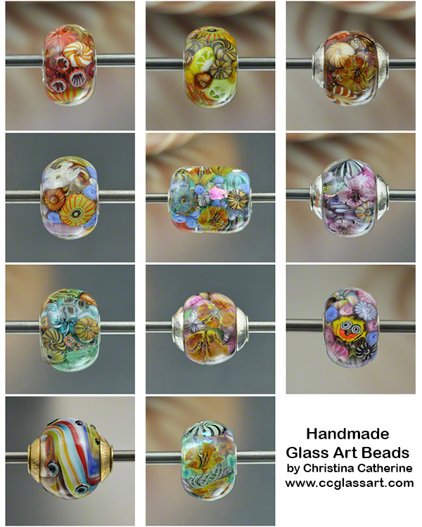 artisan glass art charm beads by Christina Catherine of ccglassart
