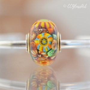 Handmade lampwork glass art bead