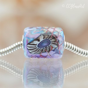 Handmade Glass Art Encased Murrini Charm Bracelet Bead