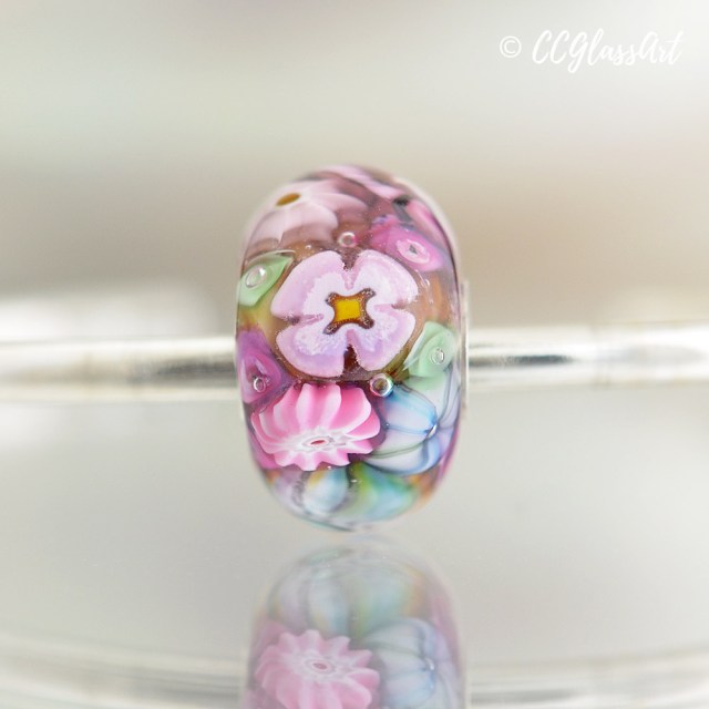 Easter Reef - big hole encased murrini bead